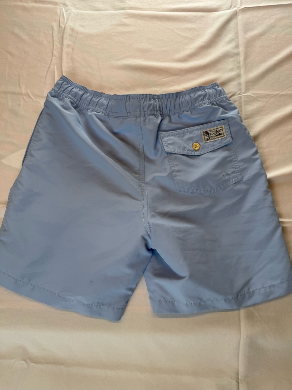 Polo Ralph Lauren Boys Swim Trunks Light Blue Red Pony Swim Shorts L 14-16 - Picture 6 of 8